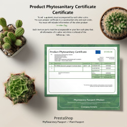 PrestaShop Module : Product Phytosanitary certificate